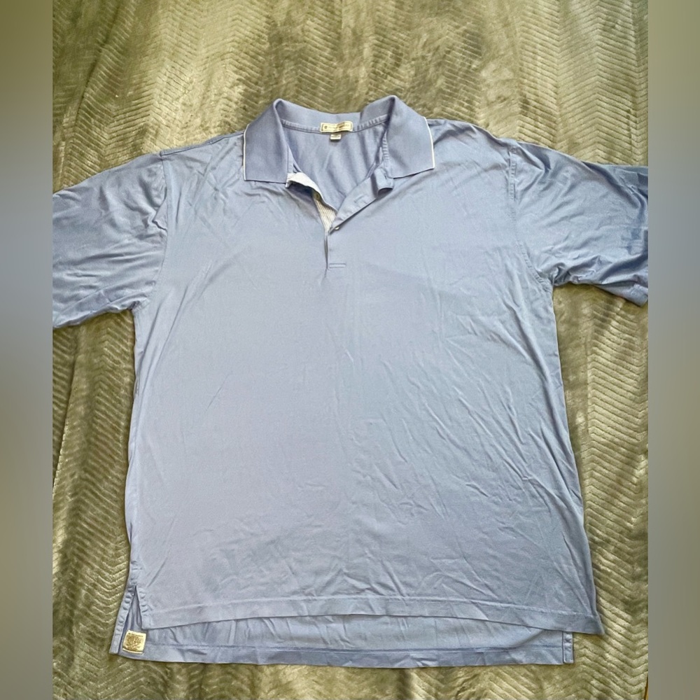 Peter Millar Light Blue Polo Shirt 100% Cotton XL